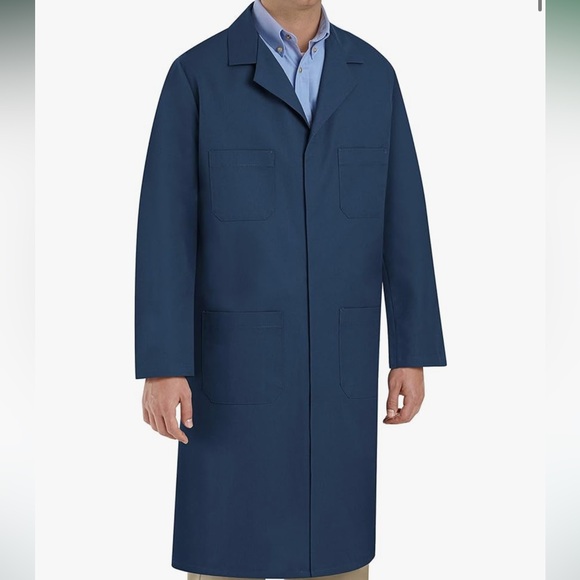 Red Kap Men’s shop coat Navy - Picture 1 of 6
